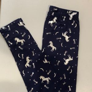 Gap Kids unicorn print navy blue background leggings